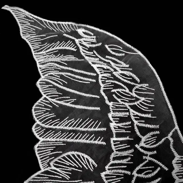 2PCS Luxury Tulle Organza Lace Fabric Wings Applique Patches Embroidery Sewing Trimmings Embellishments Dress Guipure Supplies 4