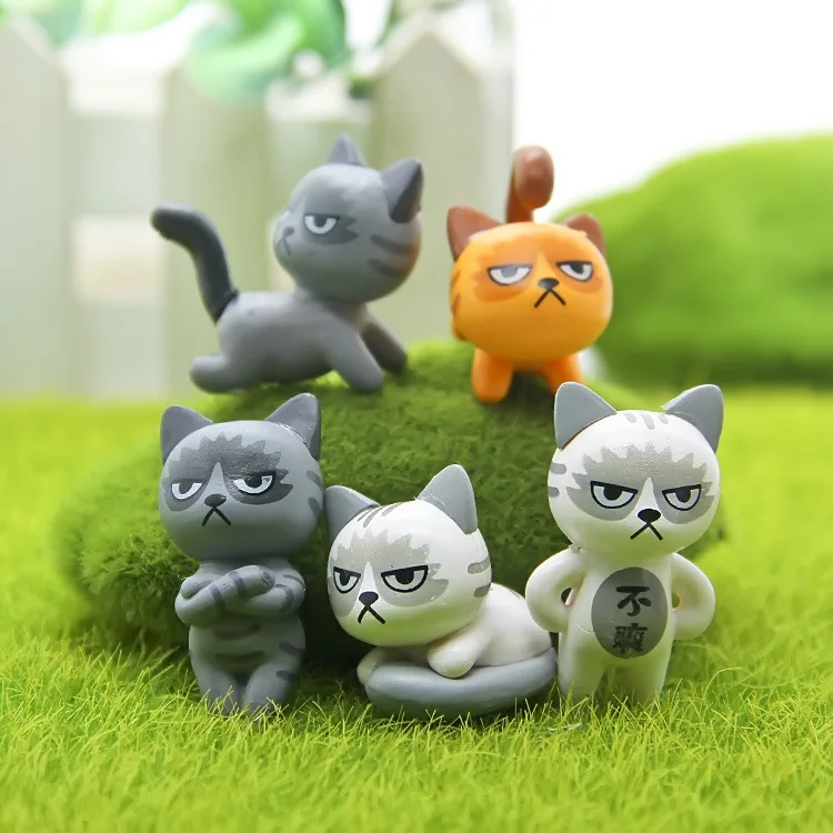 

6 pcs/set Super Cute Unhappy Cats Action Figure Cartoon Toys girls Anime Christmas party supply for Children Kid Decor Figures