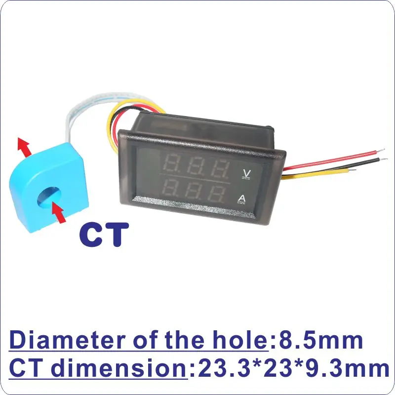 YB28VA DC измеритель напряжения тока 10A 20A 50A 100A 200A 300A 0-100V 300V 600V светодиодный Вольтметр Амперметр с двойным амперметром