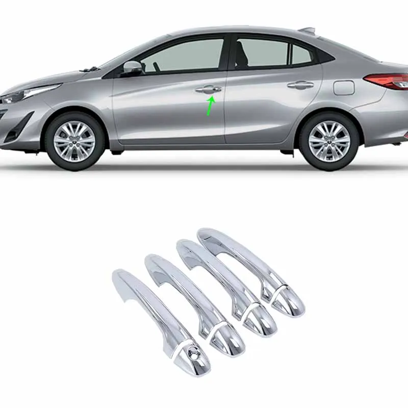 Автомобильные аксессуары внешняя отделка ABS хром LHD боковая дверная ручка Крышка для Toyota Vios/Yaris Sedan автостайлинг
