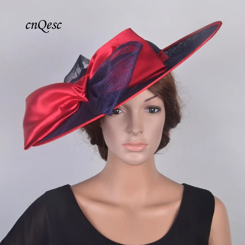 

Women's hat 2019 NEW DESIGN X Large saucer base hatinator Sinamay fascinator wedding hat with large bow for Kentucky Derby,races