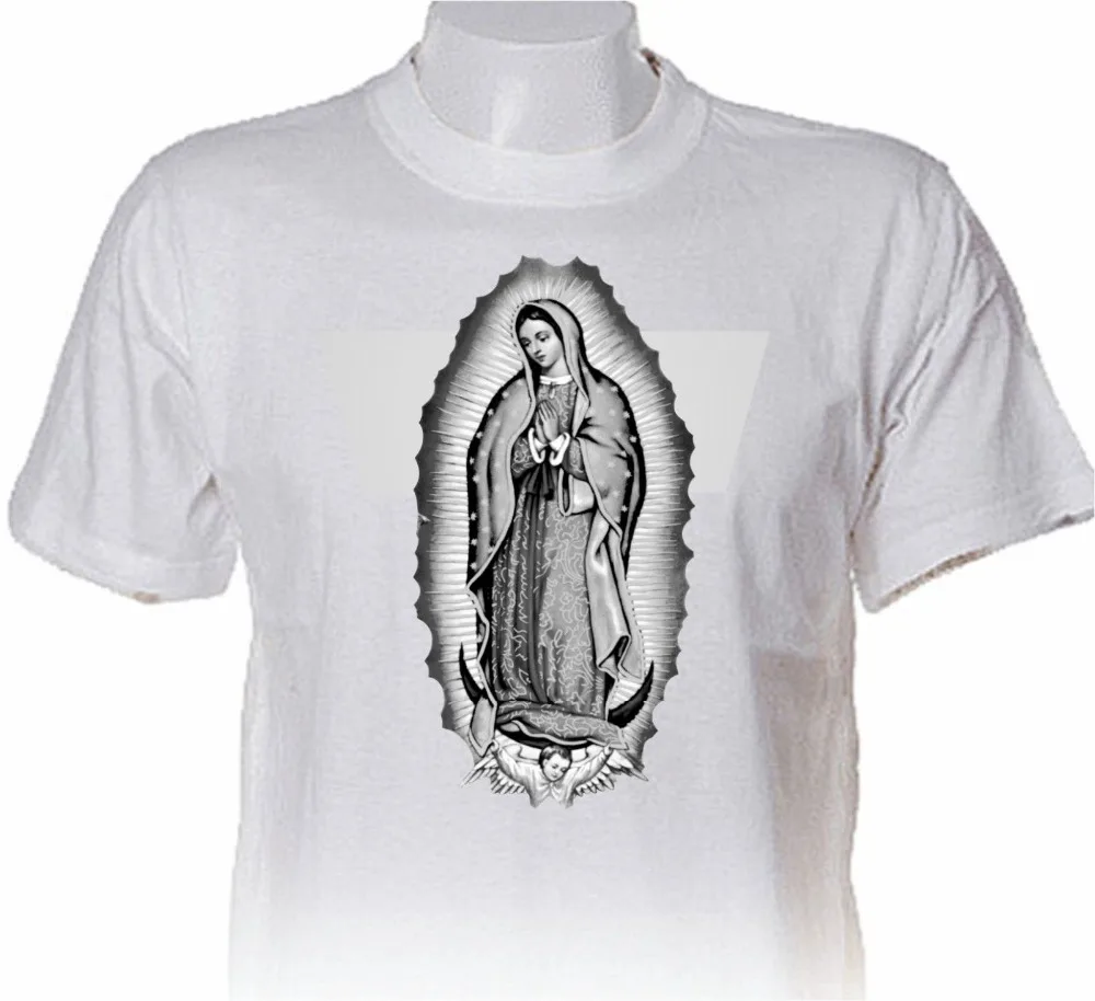 Nuova Maglietta Stile Estivo 2019 Hipster Virgen De Glas Imagen C3 Y Negro-Maglietta Cristiana 2013 Maglietta Casual