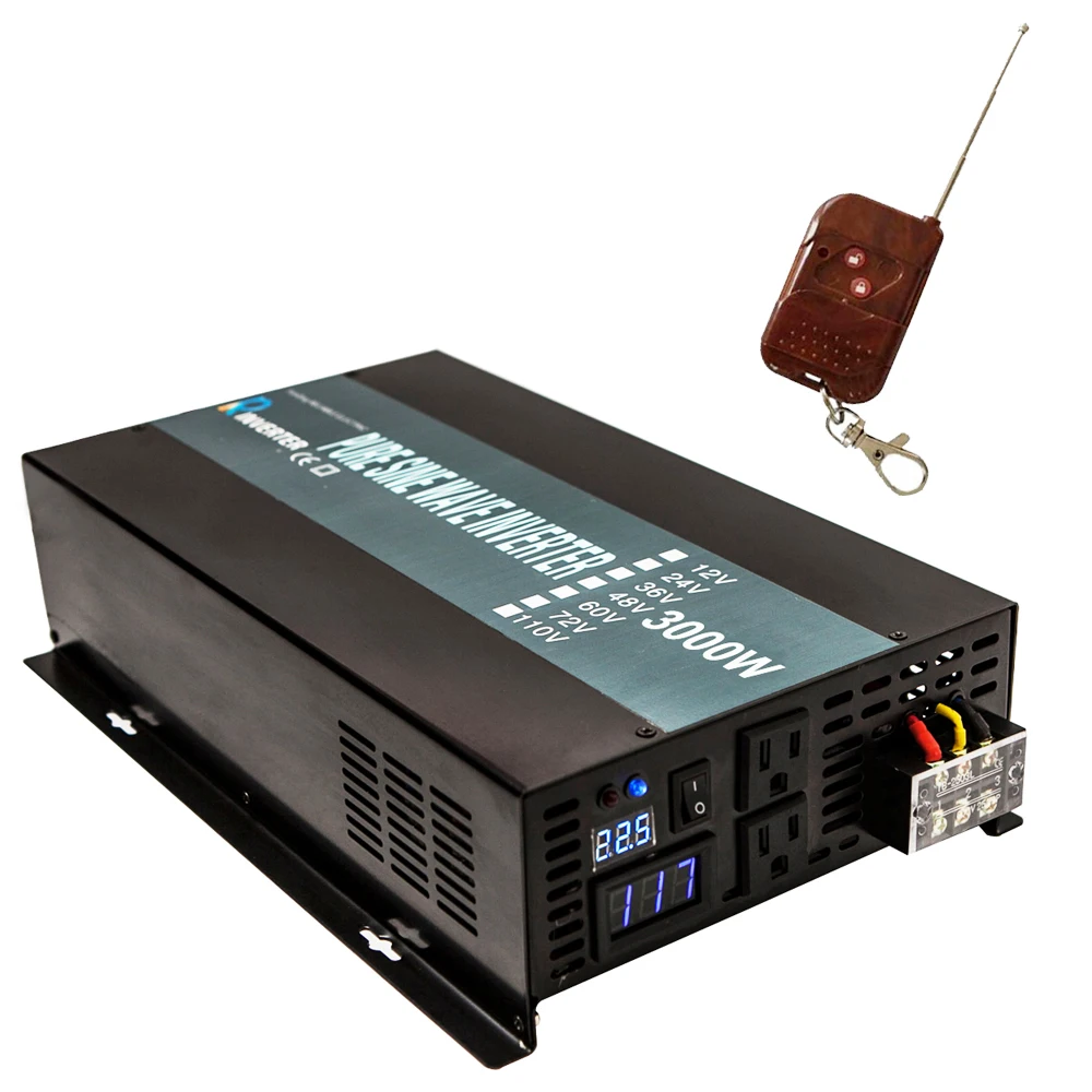 3000W Solar Panel Inverter 24V to 220V Pure Sine Wave Power Inverter