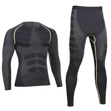 Men Pro Compression Long Johns Fitness Quick Dry Gymming Male Shirts + Tights Pants Sporting Runs Thermal Underwear Sets V0405