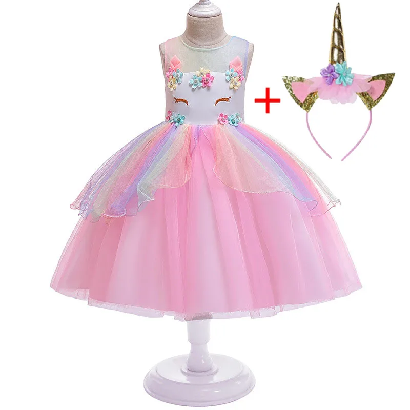 

2019 Summer Kids Dresses For Girls Easter Unicorn Party Princess Dress Girls Dress Unicorn Carnival Costume Kid Unicorn Dresses