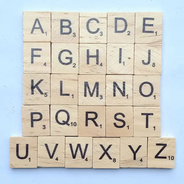 100pcs Wooden Letter Alphabet Scrabble Tiles Toys Black Letters 100pcs Wooden Letter Alphabet Scrabble Tiles Toys Black Letters Numbers Craft Jigsaw Puzzles Educational For