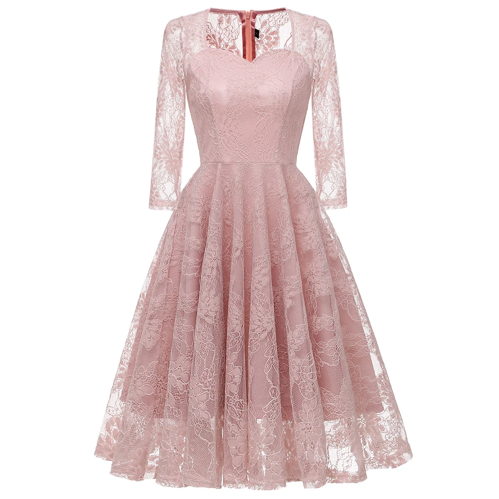 Wedtrend Homecoming платье 2019 А силуэт 3/4 рукава до колена Кружева Элегантное коктейльное