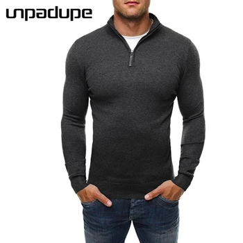 

Unpadupe Brand 2018 New Fashion Autumn Casual Sweater Zipper Decoration Slim Fit Knitting Mens Sweaters Pullover 3 colors 0