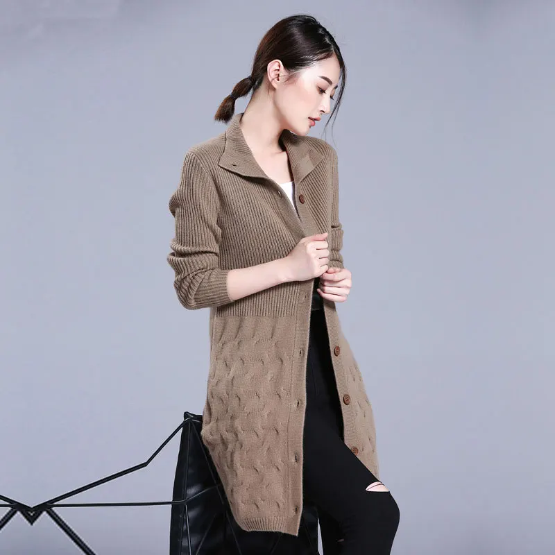 Automne gray Cardigans light Manches Manteaux 100 Femmes Pur white 2018 Boutons Cachemire Long Orange Longues Hiver Dames camel Tricoté Chandail Coffee 7wqxf4aF