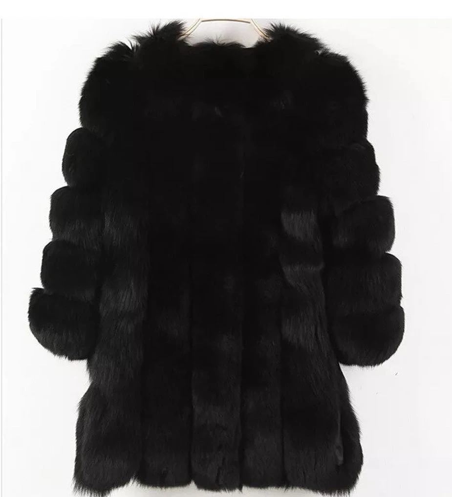 Tatyana Furclub натуральное меховое пальто 70 см длина натуральный мех серебристой лисы Женское зимнее натуральное меховое пальто куртка Верхняя одежда Женская мода - Цвет: Black