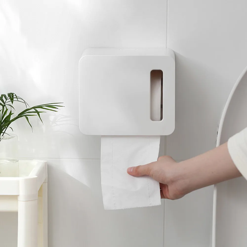 

A1 Simple waterproof non-perforated paper towel holder wall-mounted tissue box bathroom toilet toilet tray LO67543