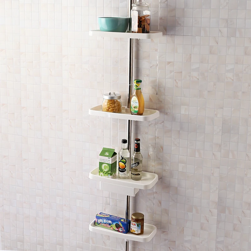 Four Layer Shelf Plastic Bathroom Shelf Adjustable Bathroom Shelf