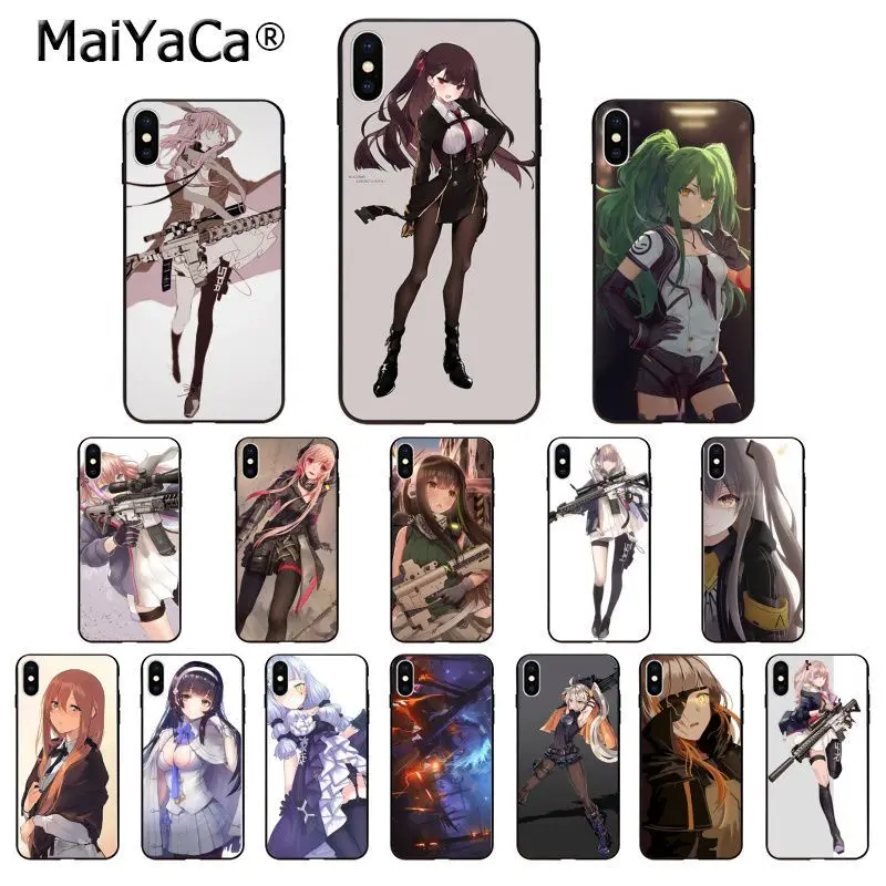 

MaiYaCa Girls Frontline Black TPU Soft Rubber Phone Case Cover for iPhone 8 7 6 6S Plus 5 5S SE XR X XS MAX Coque Shell