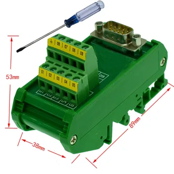

DB9 D-Sub DIN Rail Mount Interface Module , DB9 Male Breakout Board DB9 splitter