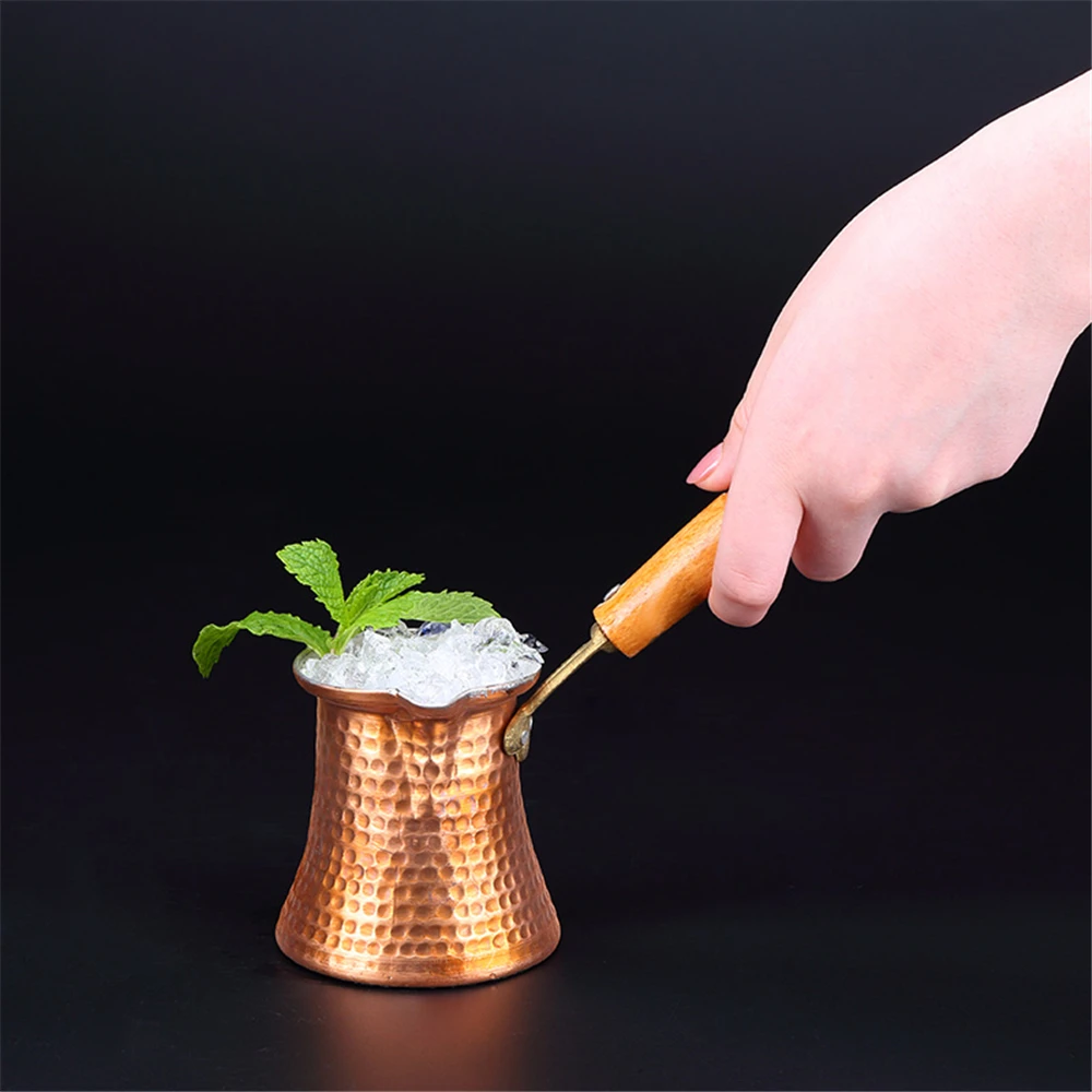 

Premium Brass Copper Turkish Coffees Warmer Pot with Handle, Also for Turkish Greek Arabic Tea or Coffee