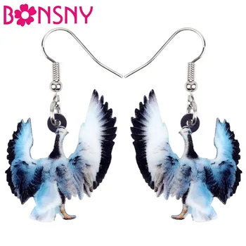 

Bonsny Acrylic Elegant Wild Goose Bird Earrings Big Long Dangle Drop Fashion Animal Jewelry For Women Girls Teens Accessories