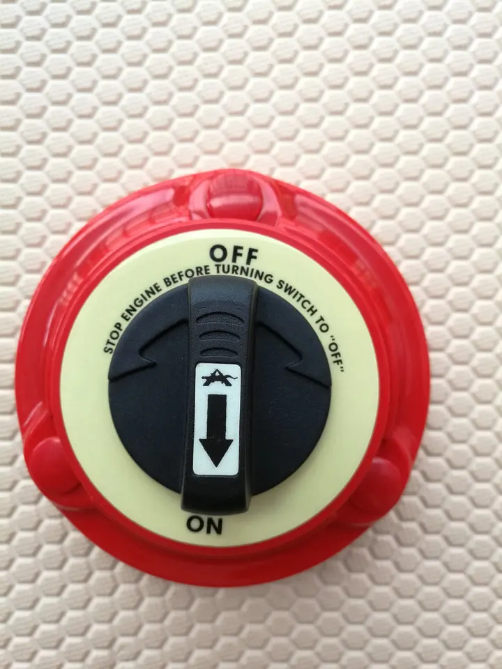 Boat Yacht RV Fishing Semi Red Dual Battery Isolator Selector Switch ON