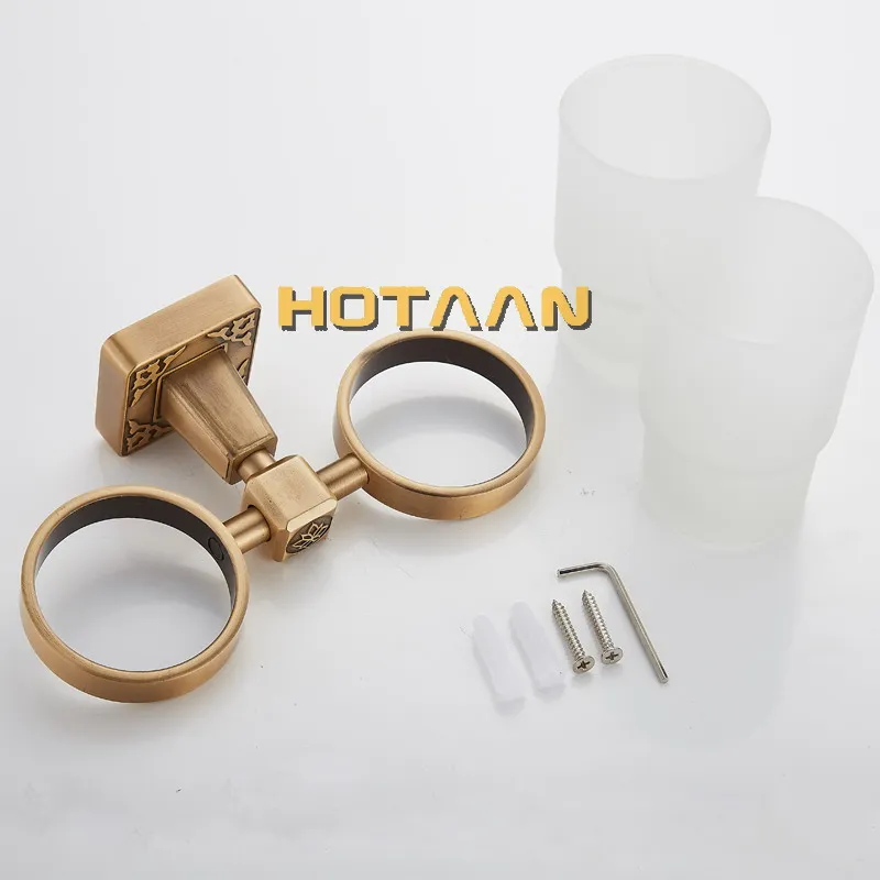 Aluminium double Tumbler Holder Cup & Tumbler Holders Toothbrush Holder Bathroom Accessories Banheiro YT-14108
