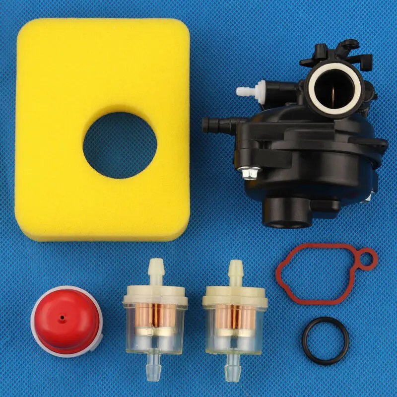 

1*Carburetor+ 1*Primer Bulb+ 2*Fuel Filter+ 1*Air Filter For Briggs & Stratton Lawnmower 590556 09P702 Engine