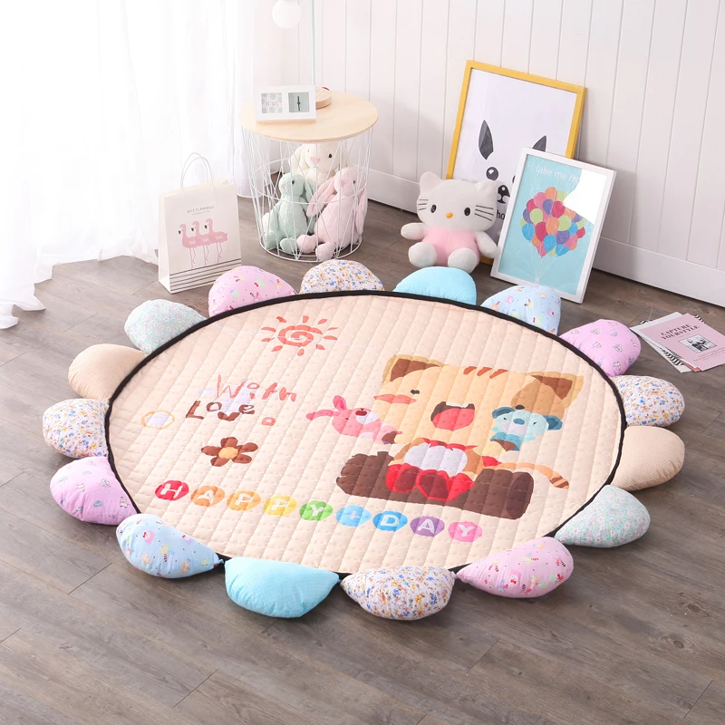 Экологичные круглый солнечный цветок Playmat Детские активность коврик для детей