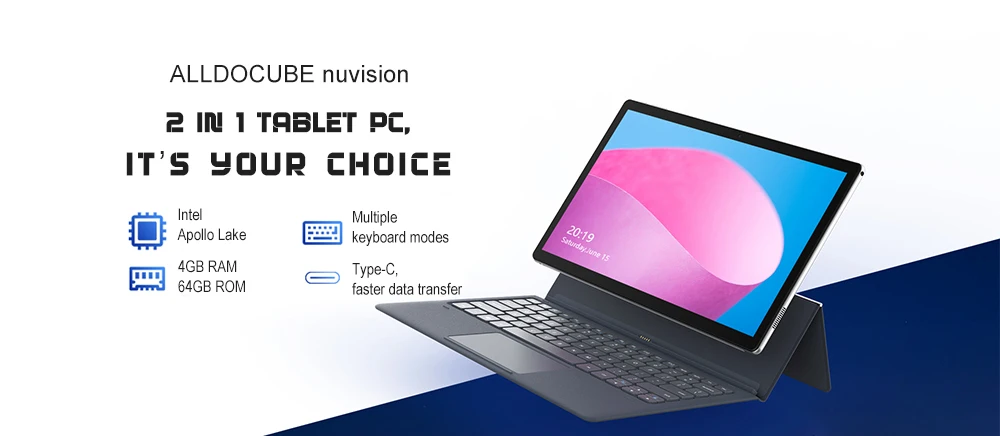 Ветвью ALLDOCUBE и nuvision 2-в-1 планшетный ПК с клавиатурой 11,6 дюйма Windows 10 Intel Apollo Lake N3350 4 Гб Оперативная память 64 Гб SSD планшет