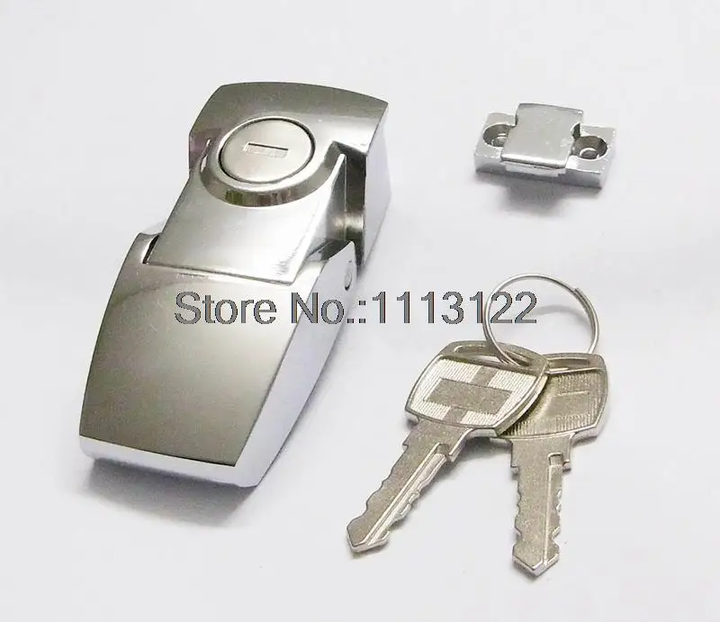 

Big Zinc Alloy Cabinet Security Toggle Hasp Latch Lock DKS-1 with Two same Keys Bright Chrome Color 1 PC