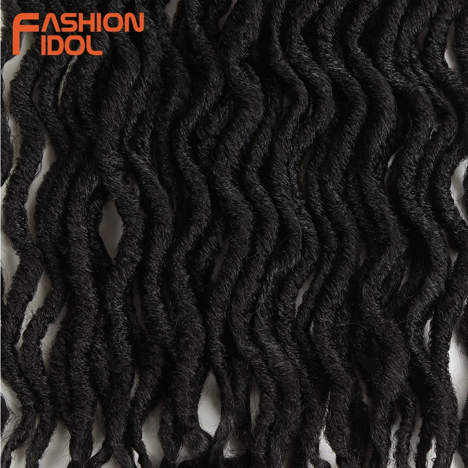 Мода IDOL Faux Locs Crotchet волосы для наращивания 20 дюймов вязанные крючком косички мягкие натуральные синтетические волосы Омбре синие коричневые волосы косички