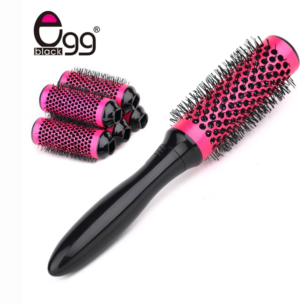 

Round Brush Barber Hair Comb Ceramic Hair Brush Aluminum Salon Tools 6 Rollers Hair Brush 35mm Detachable Head Hair Brush Set