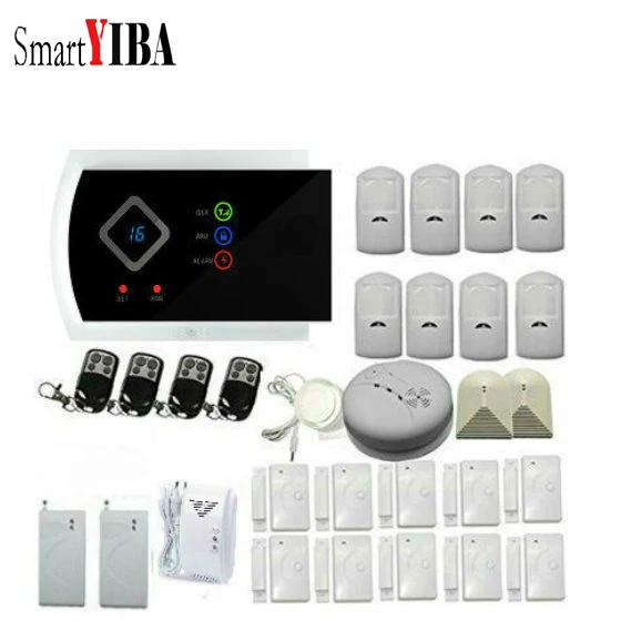 SmartYIBA Russian Spanish French Voice Wireless Wired GSM SMS Home Security font b Alarm b font