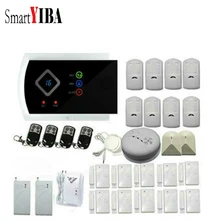 SmartYIBA Russian Spanish French Voice Wireless Wired GSM SMS Home Security Alarm System Gas Smoke Fire Sensor Detector