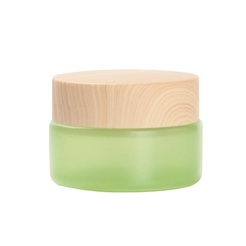 Download 30ml/20ml Refillable Small Container Wooden Lid Cosmetic Empty Jar Glass Cream Jars Facial Cream ...
