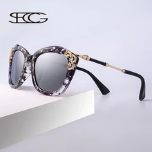SECG New Brand Designer Women Sunglasses Spy Fashion Cat Eye Coating Mirror Sun glasses Women Polarized Female Sun Eyewear 222