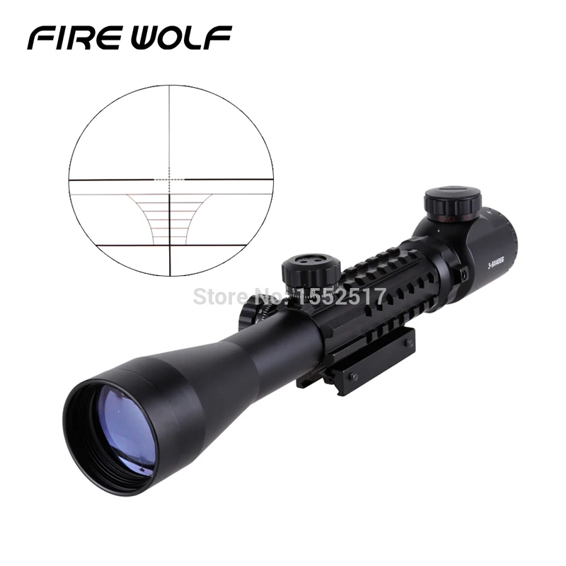 

3-9x40eg Illuminated Red Dot Green Rangefinder Reticle Of Tripe Picatinny Rail Airsoft Rifle Scope Riflescope Hunting Ak 47