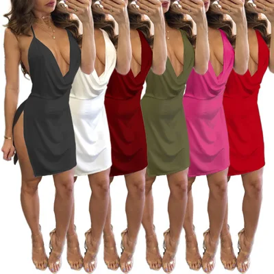 

Hot style wholesale Europe and the United States strap low-back low-back dress skirt