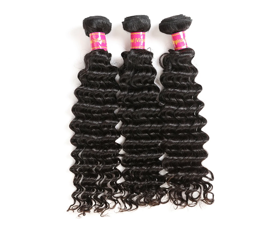 Ali queen Продукция для волос, натуральные бразильские волосы, глубокая волна,, 10 шт. в партии, человеческие волосы, пряди, 12-32 дюйма