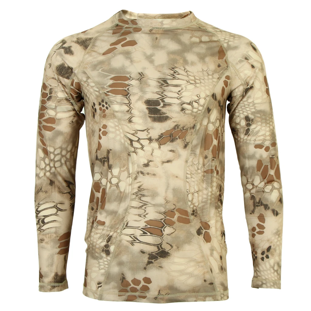 Men Camouflage Long Sleeve Quick Dry Breathable T Shirt for Outdoor Hunting Fishing Sportswear 