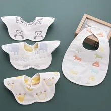 360 градусов вращающийся цветок лепесток нагрудник шесть слоев Марли гриб хлопок Новорожденный слюнявчик для младенца полотенце платок