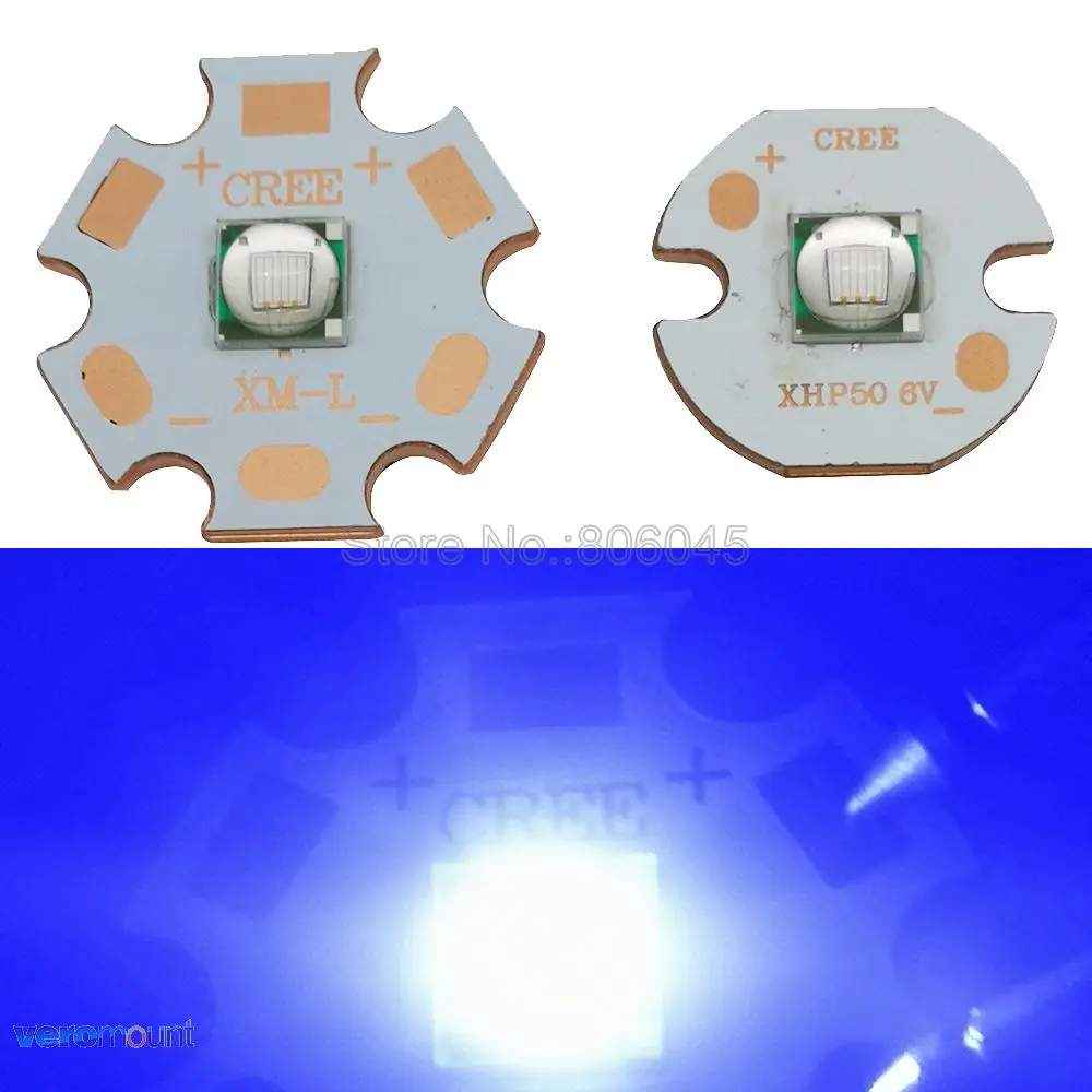 

10W Epileds Royal Blue 450NM - 455NM High Power LED Emitter Diode Light DC 3.2-3.8V 3A on 16mm 20mm Full Copper XML XM-L T6 PCB