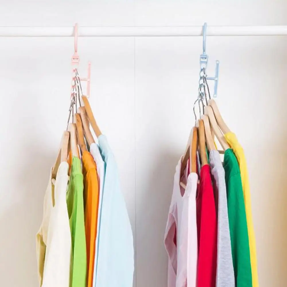 

New Creative Rotating Five-hole Magic Clothes Hanger Handle Sorting Drying Organizer