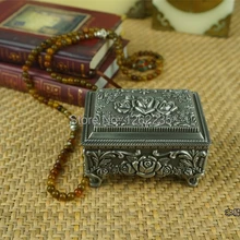 92*67*40 мм европейские классические Резные Свадебные подарки из цинкового сплава ювелирные коробки шкатулка