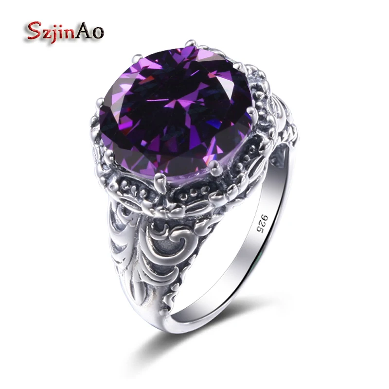 Женское кольцо из серебра 925 пробы с аметистом|ring for|rings for womenring wedding |