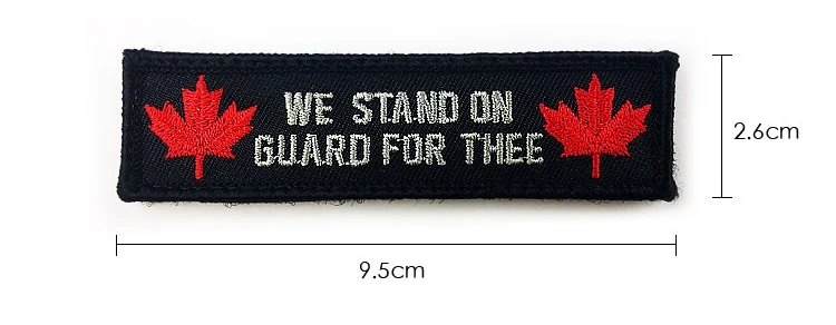 Вышитый Флаг Канады нашивки армейский крючок и петля нашивка 3D тактические военные нашивки тканевая повязка на руку Национальный флаг кленовый лист значок - Цвет: Long Style