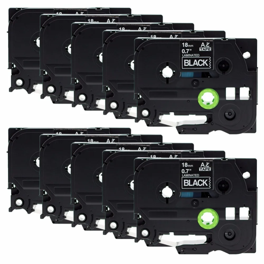 10 PCS Brother label tape 18mm white on black tze label tape tze 345