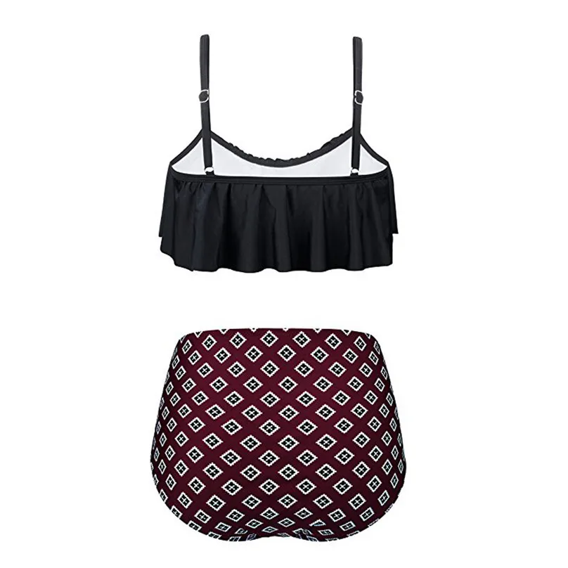 Women High Waist Bikinis Set Swimwear Swimuit Female Retro Beachewear Bikini Set 2019 new hoty sale #4A01 (4)