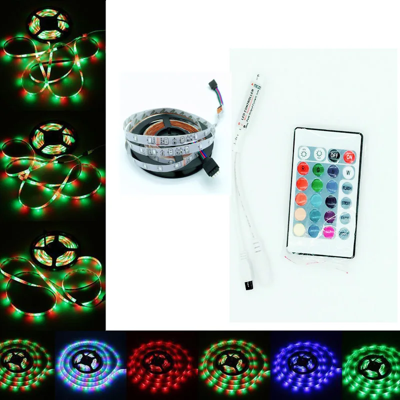 Проводящие ленты RGB 5 м 300 светодиодный 3528 SMD IP65 + 24 ключа инфракрасный пульт