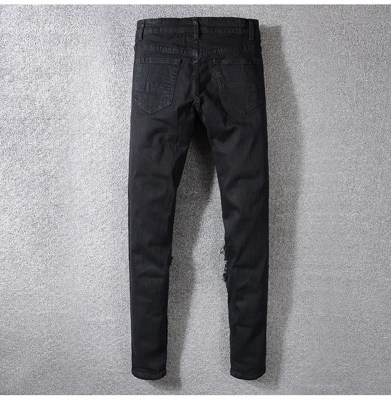 Sokotoo мужские змеиной кожи нашивки из искусственной кожи лоскутные джинсы черные дыры рваные джинсы узкие брюки карандаш