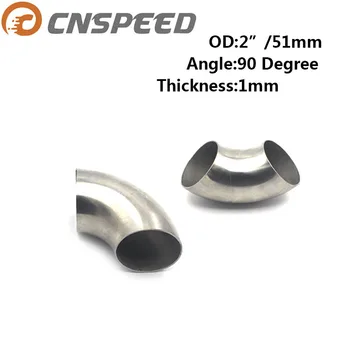

CNSPEED 90 Degree Bend Elbow Pipe 201 Stainless Steel OD: 2" 51mm / 60mm / 2.5" 63mm / 3" 76mm Thickness 1mm 1/PCS YC101154