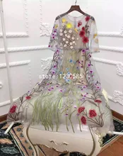 Malla transparente bordado mujeres largas dress sexy vestidos de festa vestidos maxi bohemio de la playa vestidos de verano 2016 61046