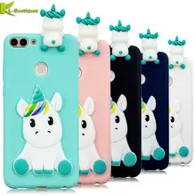 

PSmart Case on for HUAWEI P Smart Case Cover for Huawei P Smart Enjoy 7s Fundas 3D Cartoon Unicorn Soft TPU Silicone Phone Cases