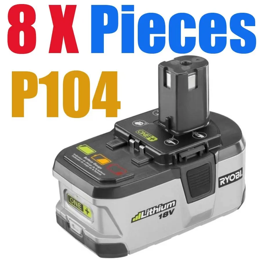 8 packs Ryobi 18V Lithium Battery Ryobi 18V Li ion Battery 2.4Ah ONE+